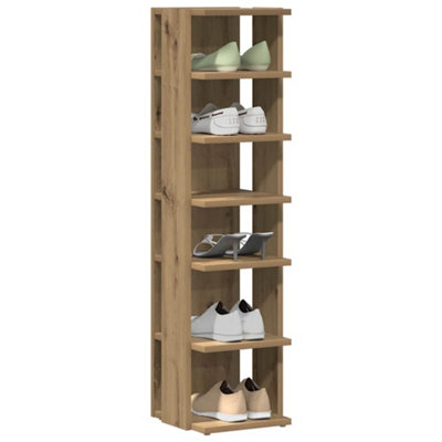B&Q -  Shoe Cabinet Artisan Oak 28X27X102 Cm Engineered Wood