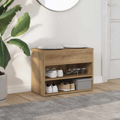 B&Q -  Shoe Bench Artisan Oak 60X30X45 Cm Engineered Wood