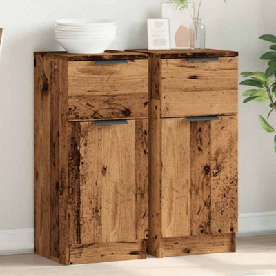 B&Q -  Sideboards 2 Pcs Old Wood 30X30X70 Cm Engineered Wood