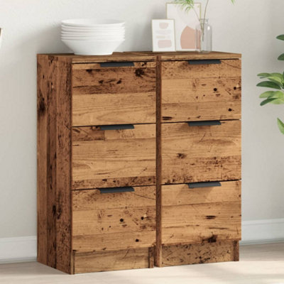 B&Q -  Sideboards 2 Pcs Old Wood 30X30X70 Cm Engineered Wood