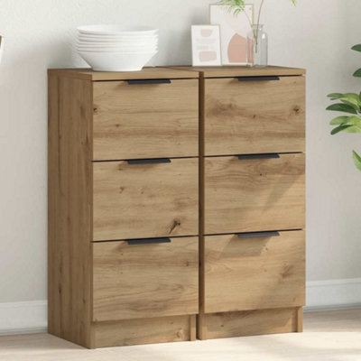 B&Q -  Sideboards 2 Pcs Artisan Oak 30X30X70 Cm Engineered Wood