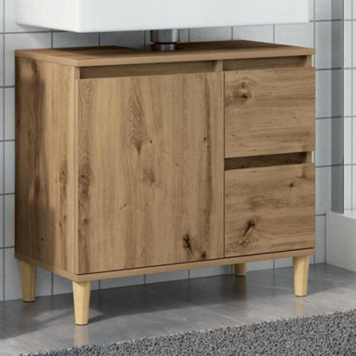 Vidaxl Sink Cabinet Artisan Oak 65X33X60 Cm Engineered Wood from B&Q