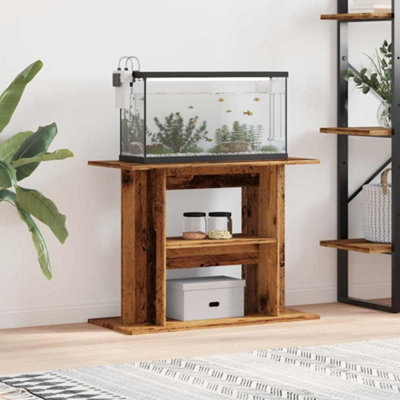 vidaXL Aquarium Stand Old Wood 80x35x60 cm Engineered Wood - Image 4