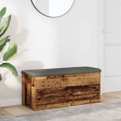 Vidaxl Storage Bench Old Wood 102X42X45 Cm Engineered Wood from B&Q
