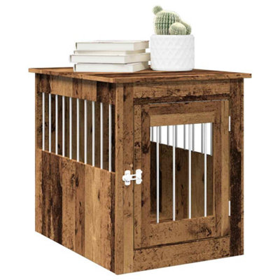 B&Q -  Dog Crate Furniture Old Wood 55X75X65 Cm Engineered Wood