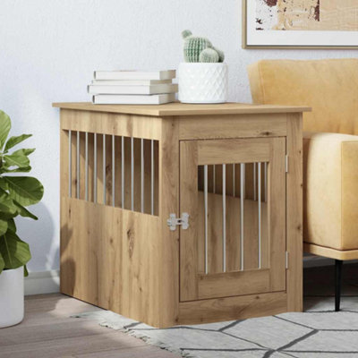 B&Q -  Dog Crate Furniture Artisan Oak 55X75X65 Cm Engineered Wood