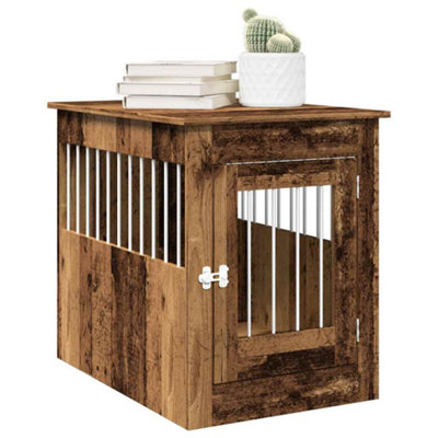 B&Q -  Dog Crate Furniture Old Wood 55X80X68 Cm Engineered Wood