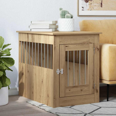B&Q -  Dog Crate Furniture Artisan Oak 55X80X68 Cm Engineered Wood