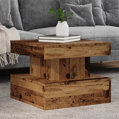 Vidaxl (Old Wood, 50 X 50 X 40 Cm) Coffee Table With Led Lights Hallway Accent End Table Side Sofa Table - Image 3