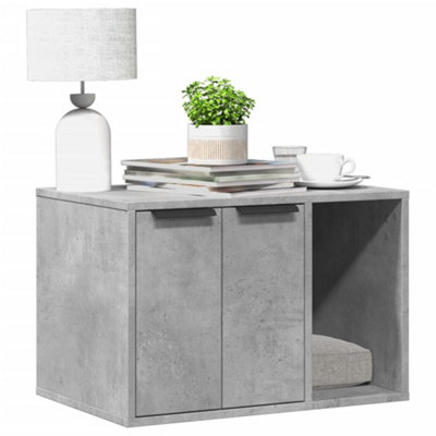 Vidaxl Cat Litter Box Enclosure Concrete Grey 60X40X40 Cm Engineered Wood from B&Q