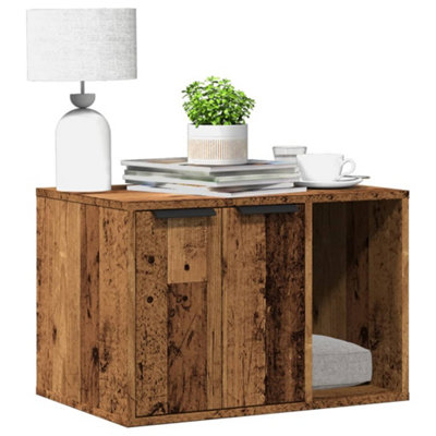 Vidaxl Cat Litter Box Enclosure Old Wood 60X40X40 Cm Engineered Wood from B&Q