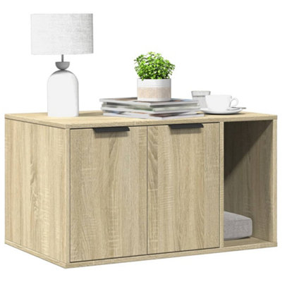 B&Q -  Cat Litter Box Enclosure Sonoma Oak 80X50X45 Cm Engineered Wood