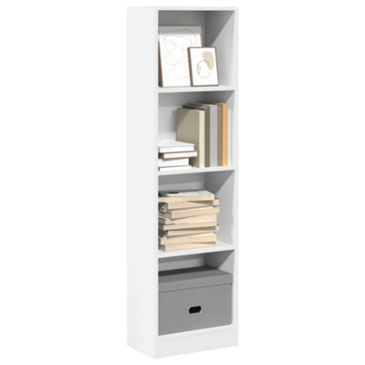 Vidaxl White Bookcase 40X24x143 Cm Engineered Wood