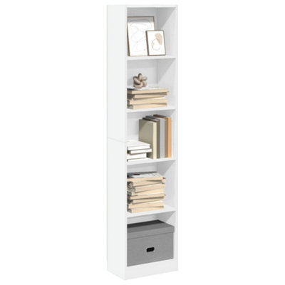 Vidaxl (White, 40 X 24 X 176 Cm) Book Cabinet Display Rack Bookshelf Storage Shelf Rack Engineered Wood - Image 3