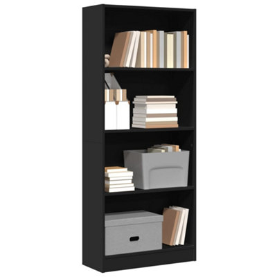 Vidaxl Black Bookcase 60X24x143 Cm Engineered Wood