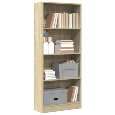 Vidaxl Bookcase Sonoma Oak 60X24X143 Cm Engineered Wood from B&Q