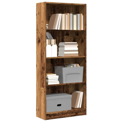 Vidaxl (Old Wood, 60 X 24 X 143 Cm) Book Cabinet Display Rack Bookshelf Storage Shelf Rack Engineered Wood - Image 3