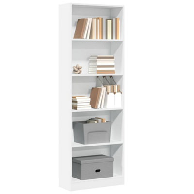 B&Q -  Bookcase White 60X24X176 Cm Engineered Wood