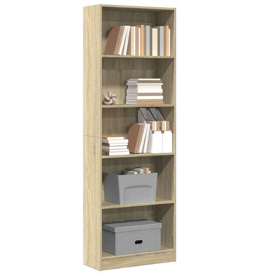 Vidaxl Bookcase Sonoma Oak 60X24X176 Cm Engineered Wood from B&Q