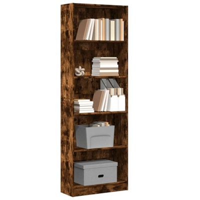 Vidaxl (Smoked Oak, 60 X 24 X 176 Cm) Book Cabinet Display Rack Bookshelf Storage Shelf Rack Engineered Wood - Image 3