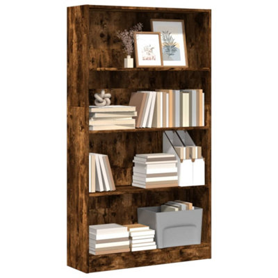 Vidaxl Bookcase Smoked Oak 80X24x143 Cm Engineered Wood