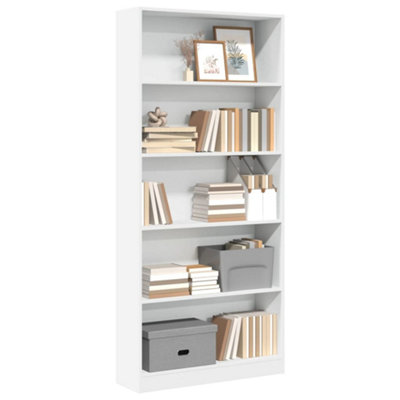 Vidaxl (White, 80 X 24 X 176 Cm) Book Cabinet Display Rack Bookshelf Storage Shelf Rack Engineered Wood - Image 3