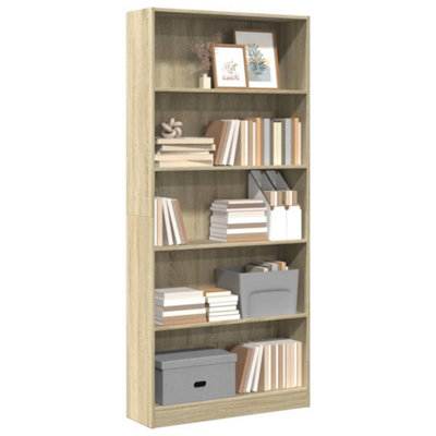 Vidaxl Bookcase Sonoma Oak 80X24X176 Cm Engineered Wood from B&Q