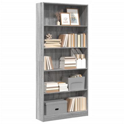Vidaxl Bookcase Grey Sonoma 80X24X176 Cm Engineered Wood from B&Q