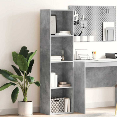 B&Q -  Bookcase Concrete Grey 40X30X152 Cm Engineered Wood