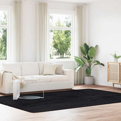B&Q -  Shaggy Rug High Pile Navarra Black 240X340 Cm Polyester