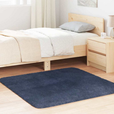 B&Q -  Shaggy Rug High Pile Navarra Navy 120X120 Cm Polyester