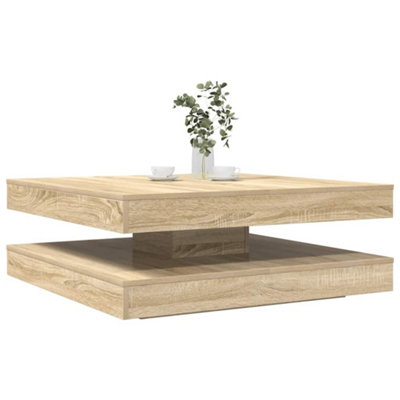 Vidaxl Coffee Table 360-Degree Rotatable Sonoma Oak 90X90X34.5 Cm from B&Q