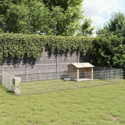 Vidaxl Free Range Animal Enclosure 24-Panel 54X60 Cm Galvanised Iron