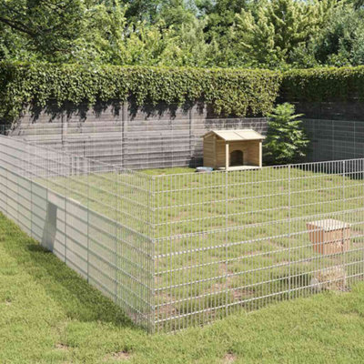 Vidaxl Free Range Animal Enclosure 48-Panel 54X100 Cm Galvanised Iron