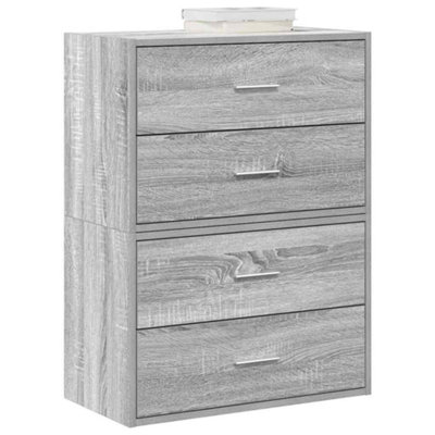 Vidaxl Cabinets With 2 Drawers 2 Pcs Grey Sonoma 60X31X40 Cm Engineered Wood from B&Q