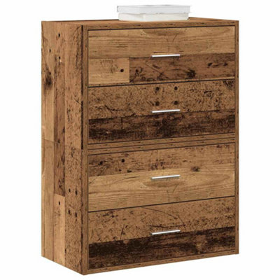 Vidaxl (Old Wood, 2 Pcs) Cabinets With 2 Drawers Cupboard Sideboard Highboard Engineered Wood - Image 2