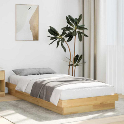 B&Q -  Bed Frame Without Mattress 75X190 Cm Solid Oak Wood