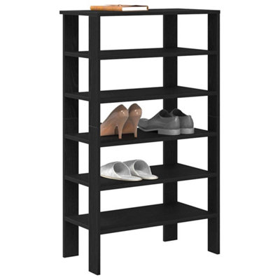 B&Q -  Shoe Rack Black 61X32X105 Cm Engineered Wood