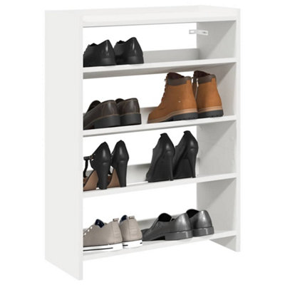 B&Q -  Shoe Rack White 60X25X81 Cm Engineered Wood