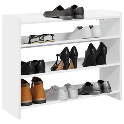 B&Q -  Shoe Rack White 80X25X62 Cm Engineered Wood