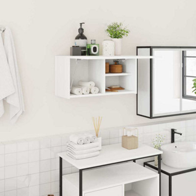 B&Q -  Bathroom Wall Cabinet White 60X25X30 Cm Engineered Wood