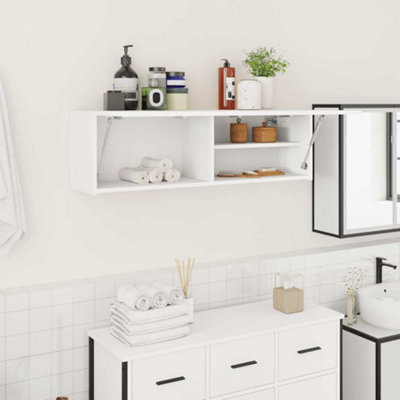 B&Q -  Bathroom Wall Cabinet White 100X25X30 Cm Engineered Wood