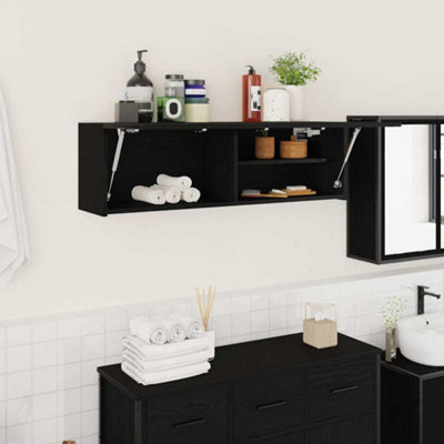 B&Q -  Bathroom Wall Cabinet Black 100X25X30 Cm Engineered Wood