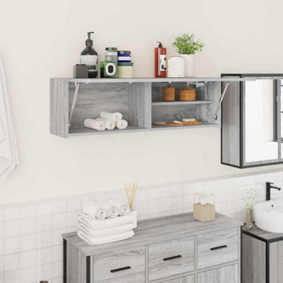 Vidaxl (Grey Sonoma, 100 X 25 X 30 Cm) Bathroom Wall Cabinet Hanging Wall Storage Cupboard Engineered Wood - Image 3