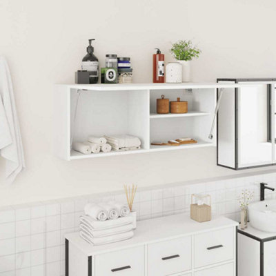 B&Q -  Bathroom Wall Cabinet White 100X25X40 Cm Engineered Wood