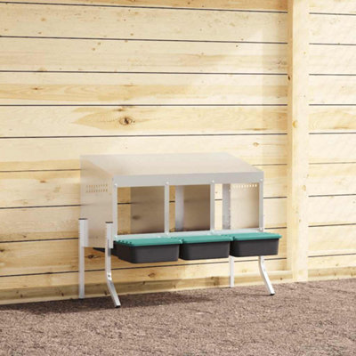 Vidaxl Chicken Nesting Box Compartments With Legs Galvanised Steel Size 3