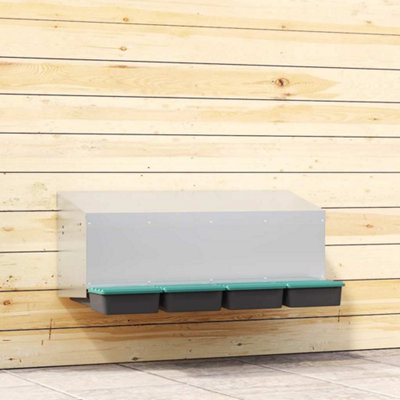 B&Q -  Chicken Nesting Box 4 Compartments Wall-Mounted Galvanised Steel