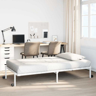 Vidaxl Bed Frame Without Mattress Foldable White 90X190 Cm Steel from B&Q