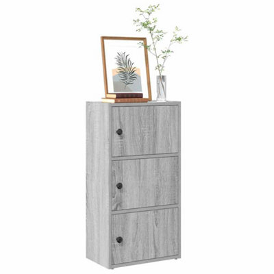 B&Q -  Bookcase Grey Sonoma 40X24X77 Cm Engineered Wood