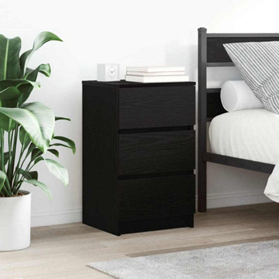 Vidaxl Bedside Cabinets With 3 Drawers 2 Pcs Black 39X35X65 Cm Bedside Cabinets from B&Q